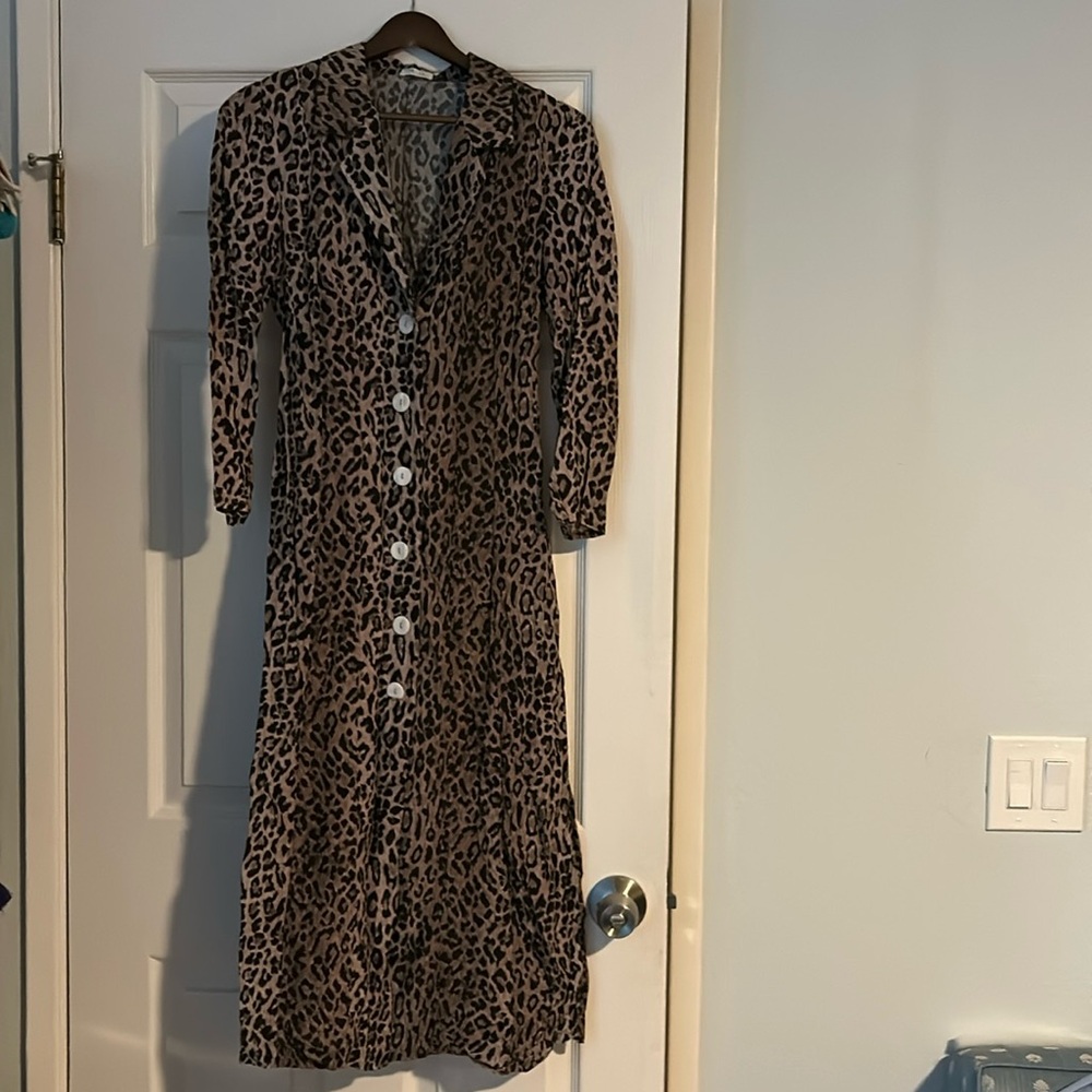 Rixo leopard maxi dress